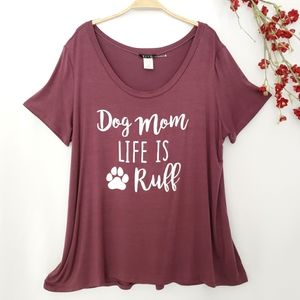 New BLVD Super Soft Dog Mom Life is Ruff Graphic Tee Sz XL